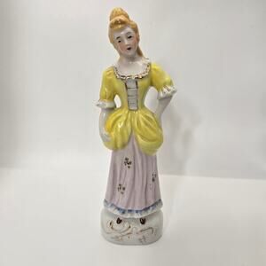 Wade England Porcelain Figurine Lady in Yellow Dress Hand-Painted Vintage